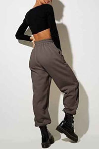 Meilleure vente pantalon de survêtement décontracté pour femmes confortable léger taille élastique mi droite motif cristal extérieur Streetwear - Product Image 2