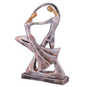 Estatua pulida de ídolo de baile de pareja de aluminio fundido moderno, escultura de Metal con acabado antiguo de 12x7 pulgadas, pieza central para restaurante - Product Image 5
