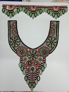 Majestic Net Fabric Indian Gown Kurti Blouse-Patchs de broderie à paillettes élégants fabriqués à la main col de cou couture pour élégant - Product Image 3