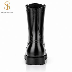 SUPER FORCE Panama Black Leather Upper Lace-Up & Zip Training Outdoor <b>Boots</b> All Season - Product Image 2