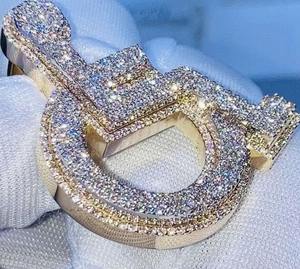 Pendentif en diamant moissanite en argent sterling 925 bijoux hip hop pendentif personnalisé - Product Image 2