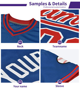 100% Polyester vente en gros de haute qualité hommes maillot de Baseball broderie personnalisée Logo nom respirant séchage rapide col en v équipe personnalisée - Product Image 2