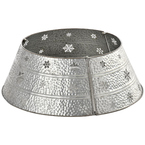 Collar de árbol de Navidad redondo de Metal martillado de latón AK en níquel acabado con diseño de corte láser para decoración del hogar/Decoración de Navidad - Product Image 1