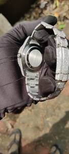 Reloj personalizado de acero inoxidable con esfera de 41mm para hombre, reloj automático con pavé completo, indicador de fecha, moissanita iculada de lujo, Hip Hop, 20mm - Product Image 5