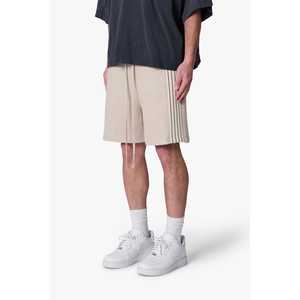 Pantalones Cortos Deportivos Tricot Sólidos Color Bronceado con Logotipo Personalizado, Casuales, Transpirables, Antiarrugas, de Corte Relajado, Cómodos para Gimnasio, Entrenamiento y Running - Product Image 1