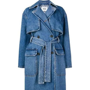 Chaqueta vaquera larga clásica para mujer, elegante, de gran tamaño, versátil, hasta la rodilla, capas de moda, ropa de calle Vintage esencial - Product Image 1