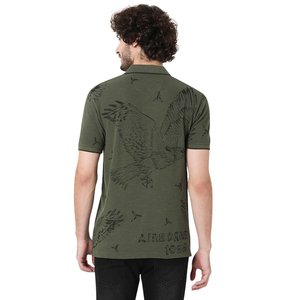 Polo personnalisé pour homme en tissu respirant, col imprimé uni, 100 % coton, logo imprimé, polyester - Product Image 5