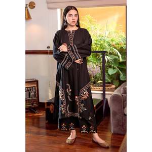 Ensemble chemise et pantalon brodés en tissu lawn pour femme URGE, 2 pièces, BIC-209 - Product Image 1