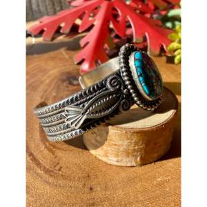 Bracelet manchette tendance Michael & Rosita Calladitto en turquoise et argent sterling - Product Image 3