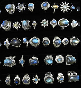 Belle bague en pierres précieuses Labradorite bleue Bague en argent sterling 925 Bague naturelle faite à la main Lunette de réglage Design Derniers bijoux - Product Image 5