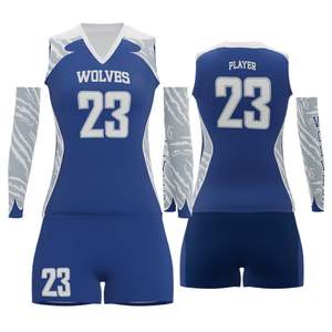 Uniforme de voleibol profesional para mujer, logotipo personalizado impreso, ropa deportiva de equipo de secado rápido, tela de LICRA transpirable - Product Image 4