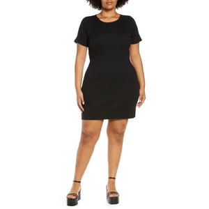 Abito casual a costine Open Edit Body-Con taglia 1X verde agave con vita naturale - Product Image 1