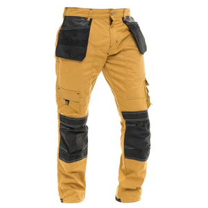 Casual <b>Men's</b> Full-Length Cargo <b>Pants</b> Custom Logo Solid Straight Style with High Quality Multi-Pocket Loose Cotton Washed <b>Work</b> - Product Image 2