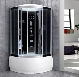 Usine <span class=keywords><strong>90x90</strong></span> cm cabine de <span class=keywords><strong>douche</strong></span> en forme d'éventail porte coulissante panneau de commande en verre trempé porte de <span class=keywords><strong>douche</strong></span> plateau bas salle de <span class=keywords><strong>douche</strong></span> - Product Image 2