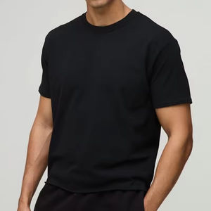 เสื้อยืดผู้ชายสีดำ ผ้าฝ้าย คุณภาพพรีเมียม ทรงโอเวอร์ไซส์ แขนสั้น คอกลม ระบายอากาศดี สวมใส่สบายๆ ในชีวิตประจำวัน ปี 2026 - Product Image 6