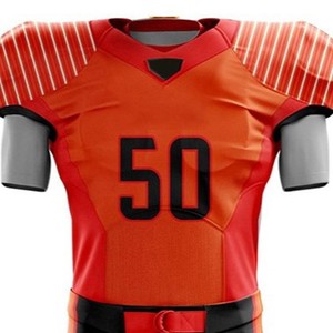 Maillot de football américain de haute qualité en gros 100% polyester vêtements de sport personnalisés uniformes manches courtes respirant bas quantité minimale de commande - Product Image 1