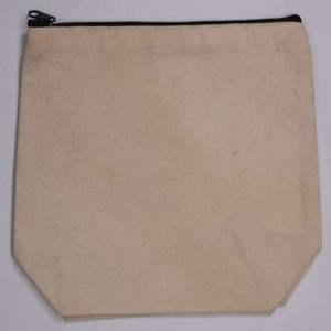 Bolsa de regalo ecológica impresa con logotipo personalizado, lona de algodón 100% natural reciclada, cremallera dorada de moda para bolsa de productos cosméticos - Product Image 4