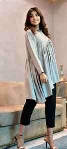 Meilleure qualité coton tissu imprimé fleuri Design à la mode haut manches longues femmes filles magnifiquement conçu débardeur style haut - Product Image 4