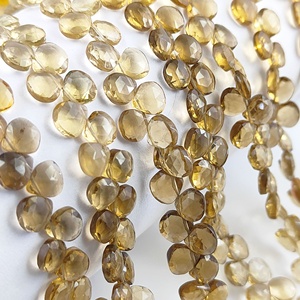 Cuentas en forma de corazón de 6 MM, cuentas de piedras preciosas de cuarzo champán, hebras de 8 pulgadas para hacer collares - Product Image 4