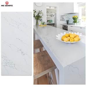 Fábrica personalizada 2025 Nueva Calacatta blanco gris vena cuarzo Artificial gran losa encimeras Hotel cocina isla baño encimera - Product Image 5