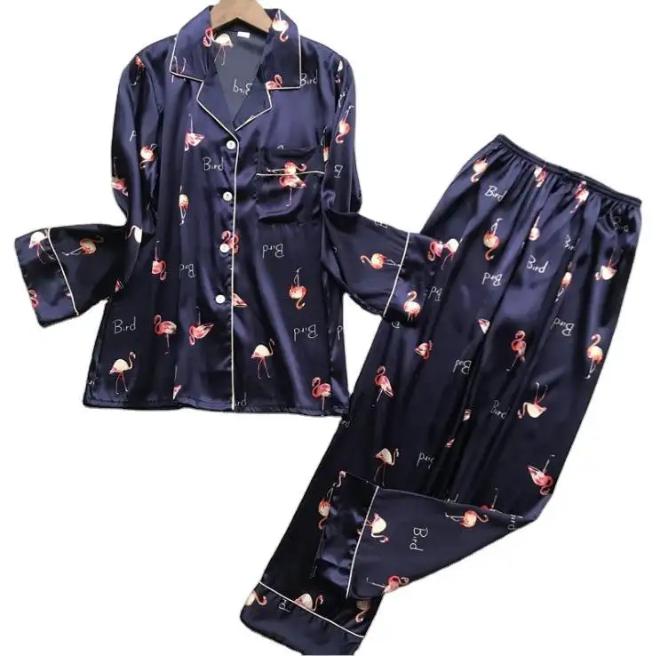 Conjunto de pijama de seda de lujo para mujer, ropa de dormir de diseñador, vestido de noche de satén, 2 piezas