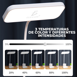 USB Modern Desk Lamp Adjustable Arm LED Light Source Charging <b>Port</b> Black <b>White</b> Shade Touch Control ROHS Certified AC/DC Power - Product Image 6