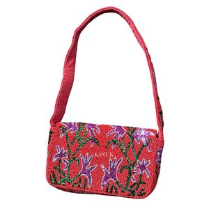 Sac à main en coton perlé de style bohème, fait à la main, avec fermeture éclair, grande capacité, sac à bandoulière pour soirée et mariage - Product Image 5