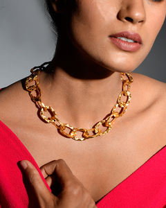 สร้อยคอทองเหลืองชุบทอง18K สำหรับทุกเพศสไตล์มินิมอลลิสต์มีหลายขนาดตามสั่งเครื่องประดับอินเทรนด์สำหรับให้เป็นของขวัญ - Product Image 1