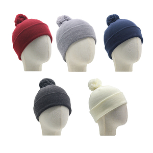 New Arrive Customized Pom Pom Beanies Hats-Winter Warm Knitted Unisex Adults Wool/Cotton Solid Pattern High Quality - Product Image 6