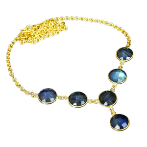 Boho Style 925 Sterling Silver Labradorite Gemstone Collier Bijoux fait à la main Collier en argent Bijoux pour femmes Cadeau de mariage pour - Product Image 1