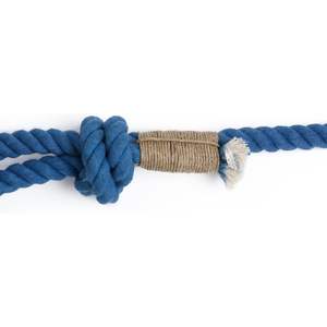 Correa para Perro de Cuerda de Algodón Hecha a Mano con Diseño Ombre Azul, Correa Trenzada Mediana para Pasear y Entrenar Mascotas con Patrón Sólido - Product Image 2