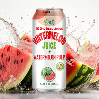 Bebida de Jugo de Sandía Fresco Exprimido Sin Azúcar de Marca Privada con MOQ Bajo, 490 ml, en Caja con Pulpa, Bebida Energética Deportiva Dietética FJ00036
