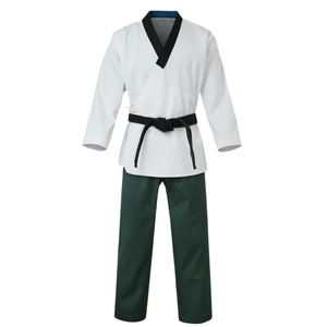 Uniforme de Taekwondo para hombre al por mayor logotipo personalizado tela transpirable traje de artes marciales para entrenamiento y lucha de Karate - Product Image 1
