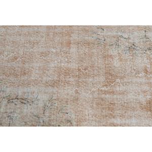 Vintage Accent Rug 3x6.2 ft, Turkish <b>Brown</b> Moroccan <b>Wool</b> Rug - Product Image 4