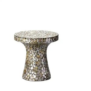 Taburete de madera y nácar de trabajo tradicional para tocador de sala de estar y mesita de noche, muebles elegantes para el hogar - Product Image 1