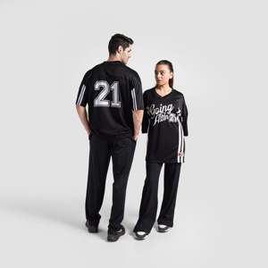 ชุดเสื้อเจอร์ซีย์แบบครบชุด-สีดำ โพลีเอสเตอร์ผสมคอตตอน เสื้อกีฬา กางเกงขาสั้น กางเกงขายาว-XL ระบายอากาศได้ดี น้ำหนักเบา พิมพ์ลายหมายเลข - Product Image 1
