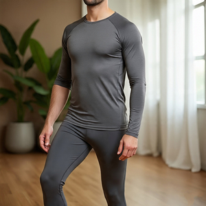 Camiseta de manga larga con ajuste muscular para hombre, ropa de entrenamiento atlético, camiseta de compresión de manga larga para hombre - Product Image 4