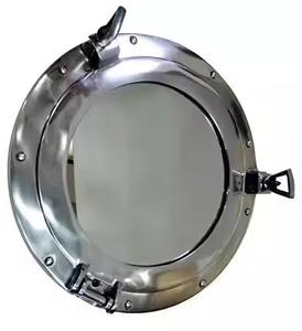 Espejo de ojo de buey de latón envejecido HMA, decoración de pared náutica con marco de aluminio, artesanía redonda para el hogar, oficina, boda o cabina - Product Image 5