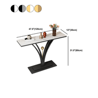 Tables d'entrée rectangulaires modernes avec dessus en marbre Table console de luxe à armature en métal pour meubles de salon d'hôtel