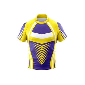 Jersey de Rugby Transpirable de Poliéster 100% a Precio Razonable, Uniforme Estampado de Talla Grande, Sublimación al por Mayor, Logotipo Personalizado del Equipo - Product Image 1