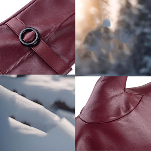 Guantes de Moda de Cuero para Mujer, Calidad Premium, para Invierno, Transpirables, Diseño Sólido, Fáciles de Usar - Product Image 5