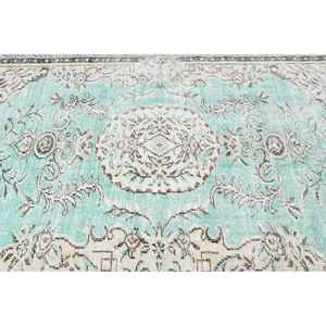 Alfombra Turca Grande, Alfombra Vintage de 5.3x7.7 pies, Alfombra de Lana Azul - Product Image 4