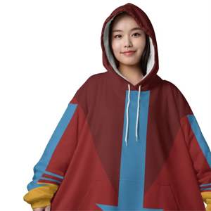 Sweat à capuche en polaire Sherpa imprimé personnalisé-Sweat à capuche ultra doux et chaud avec des motifs personnalisés pour l'hiver - Product Image 5