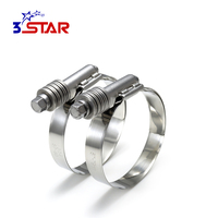 Collier de serrage en acier inoxydable Torque, boulon en T, 50 mm et 80 mm, colliers de serrage pour tuyaux automobiles