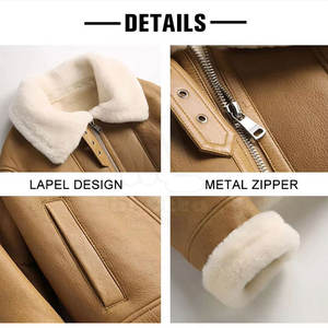 แจ็คเก็ตหนังแกะสำหรับผู้ชายสำหรับฤดูหนาว - ใช้ได้ทั้งกลางแจ้งและลำลอง รับผลิตแบบ OEM/ODM พร้อมโลโก้ด้านหน้า - Product Image 3