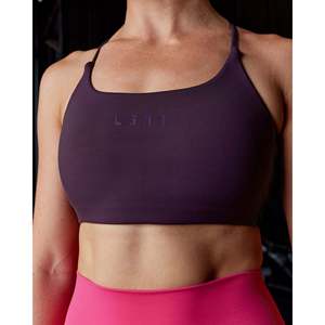 O.G. Soutien-gorge de sport rembourré sans couture Twist, bretelles réglables, respirant, grande taille, longueur longue, motif imprimé, doublure en spandex, XL - Product Image 1