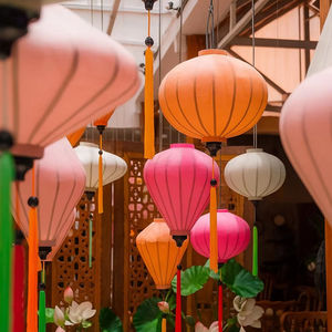 Hoi โคมไฟไม้ไผ่ผ้าลินินสำหรับตกแต่งจากเวียดนาม/อุปกรณ์ปาร์ตี้แขวนโคมไฟผ้าลินินโคมไฟฮอยในเวียดนาม - Product Image 1