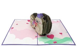 Best Seller 3D Pop-up Hedgehogs Card Top Trending Estilo animal hecho a mano Corte láser Offset Vietnam Artesanías de papel de regalo - Product Image 4