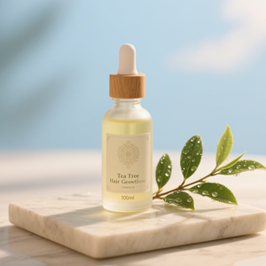 100% Pure Tea Tree Essential Hair Oil Estimulación del cuero cabelludo y <span class=keywords><strong>bloqueador</strong></span> DHT para adelgazar el crecimiento del cabello - Product Image 1