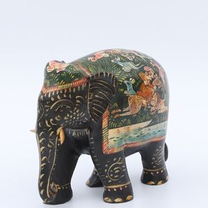 Elefante hecho a mano, figurita de madera negra, mesa ligera, decoración del hogar con función de instalación - Product Image 3